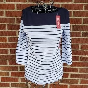Merona Navy and Powdered blue striped shirt.